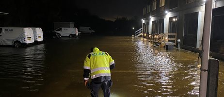 Køge Egnens Renseanlæg Under Stormflod