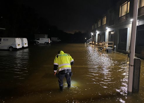 Køge Egnens Renseanlæg Under Stormflod