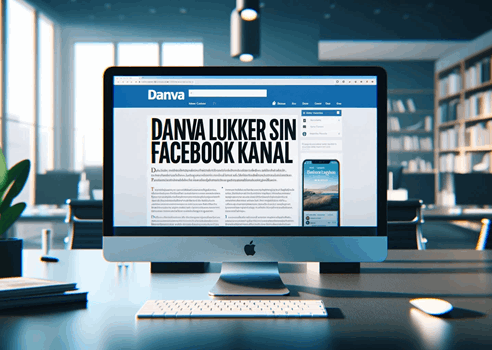 DALL·E 2023 12 05 15.47.35 Create A Photo Realistic Image For An Article With The Headline 'DANVA Lukker Sin Facebook Kanal', Paying Close Attention To The Orthography And Capi